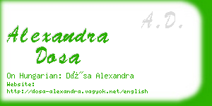 alexandra dosa business card